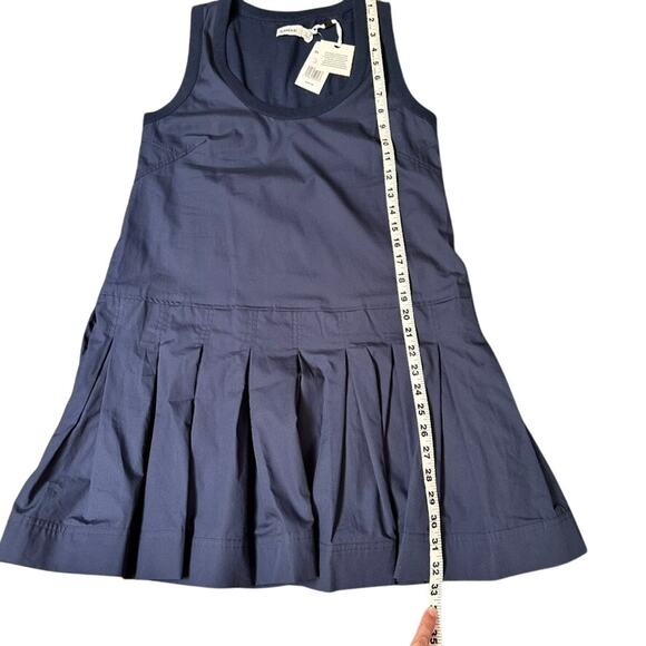SIMKHAI Navy Pleated Drop Waist Sleeveless Dress XS NWT Cotton $345 - Picture 8 of 10